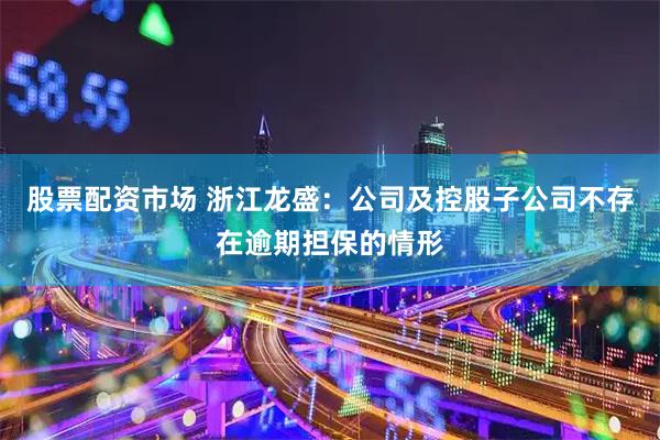股票配资市场 浙江龙盛：公司及控股子公司不存在逾期担保的情形